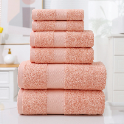 Cotton Bath Towel Set of 6 – Soft & Absorbent, 20+ Colors