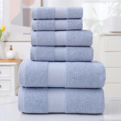 Cotton Bath Towel Set of 6 – Soft & Absorbent, 20+ Colors
