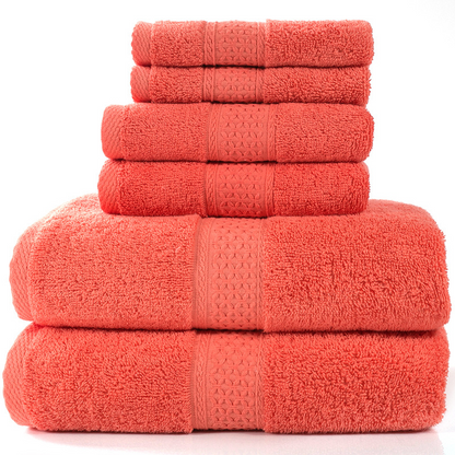 Cotton Bath Towel Set of 6 – Soft & Absorbent, 20+ Colors