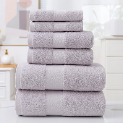 Cotton Bath Towel Set of 6 – Soft & Absorbent, 20+ Colors