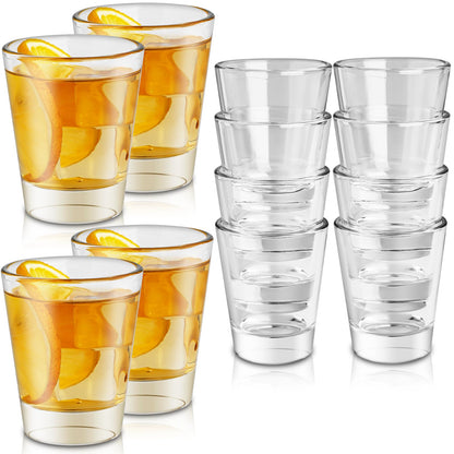 LEYU Clear Shot Glasses, Set of 12 – 1.5oz Heavy Base, Stackable