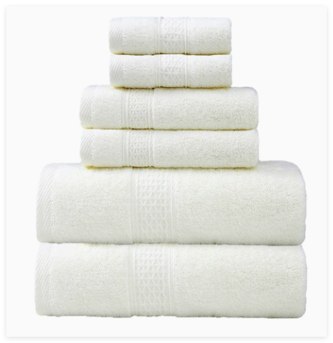 Cotton Bath Towel Set of 6 – Soft & Absorbent, 20+ Colors