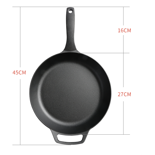 Thick Cast Iron Skillet, 25cm – Natural Non-Stick, Even Heat, Oven Safe