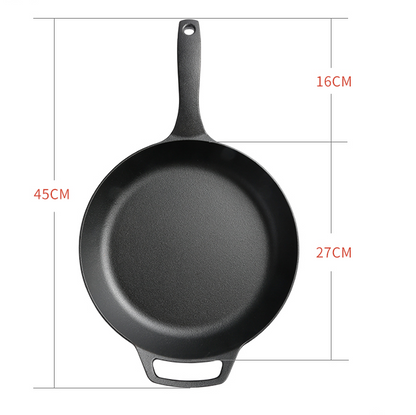 Thick Cast Iron Skillet, 25cm – Natural Non-Stick, Even Heat, Oven Safe